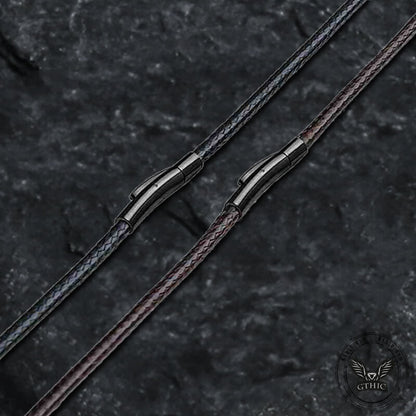Waterproof Braided Leather Chain Necklace