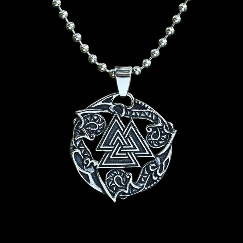 Wave Viking Valknut Pendant