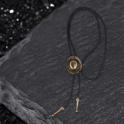 Western Cowboy Hat Design Alloy Bolo Tie