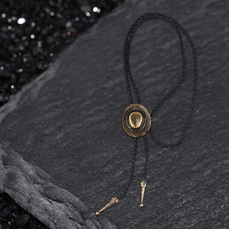 Western Cowboy Hat Design Alloy Bolo Tie