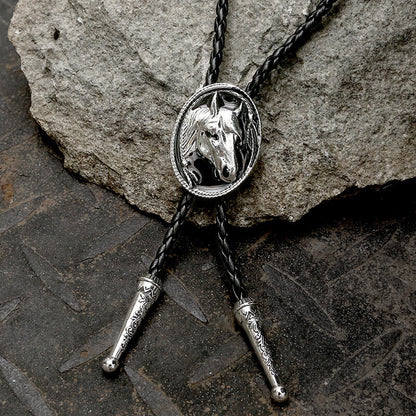 Western Horse Head Alloy Bolo Tie