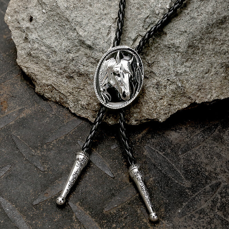 Western Horse Head Alloy Bolo Tie