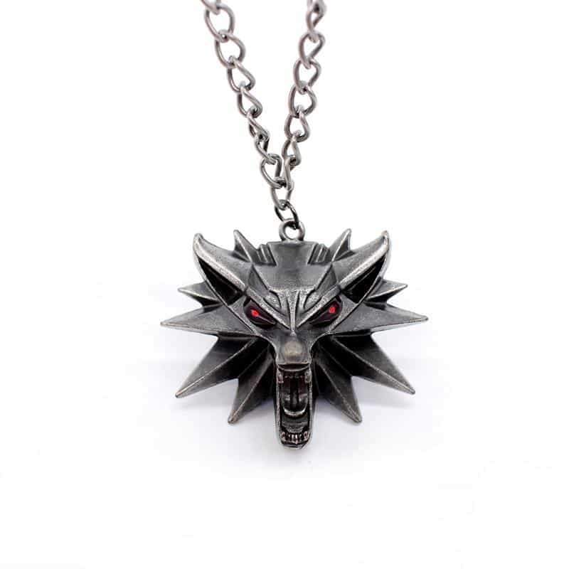 Wild Hunt Game Pendant Wolf Necklace / Animal Metal Link Chain Accessories