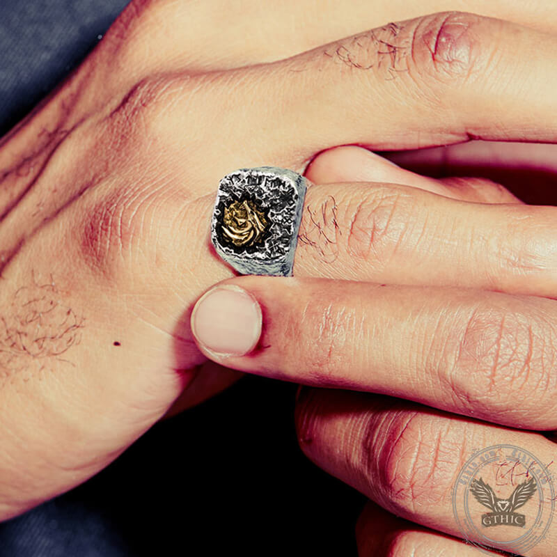 Witcher Wolf Skull Sterling Silver Viking Ring