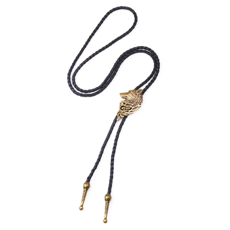 Wolf Head Choker Necklace Pendant / Woven Rope Statement in Alternative