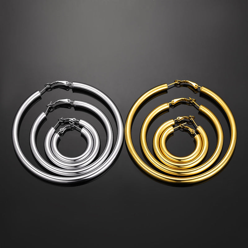 Chunky 5mm Hoop Earrings With Lobster Clasp for