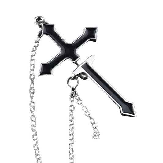 Gothic Earring / Black Cross Jewelry / Zinc Alloy Earring