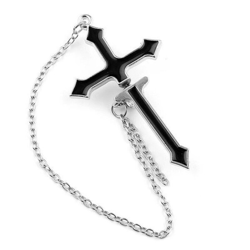 Gothic Earring / Black Cross Jewelry / Zinc Alloy Earring