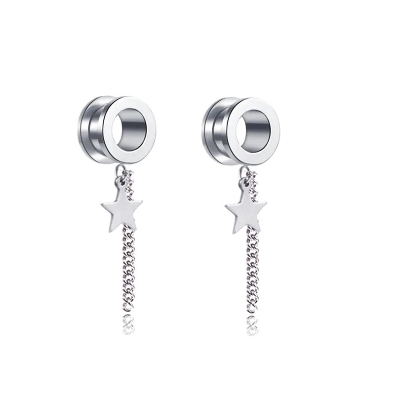 Gothic Stainless Steel Tunnels / 2pcs Ear Aesthetic Tunnel / Female Jewelry