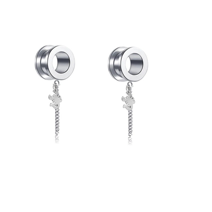 Gothic Stainless Steel Tunnels / 2pcs Ear Aesthetic Tunnel / Female Jewelry