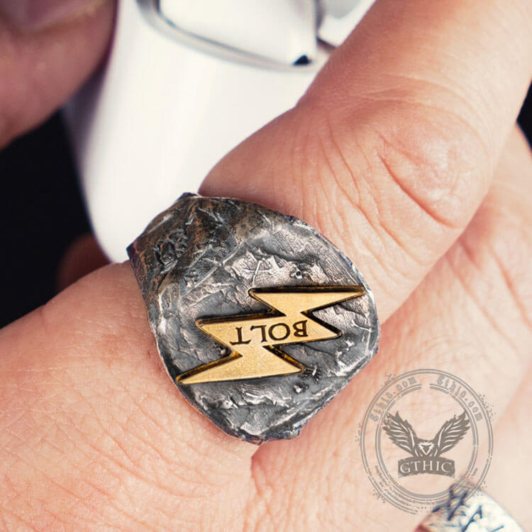 Wrath of Zeus Lightning Bolt Sterling Silver Ring