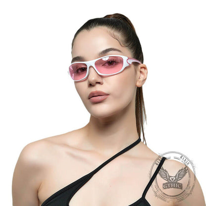 Y2k Millennial Color Uv-proof Square Frame Pc Sunglasses