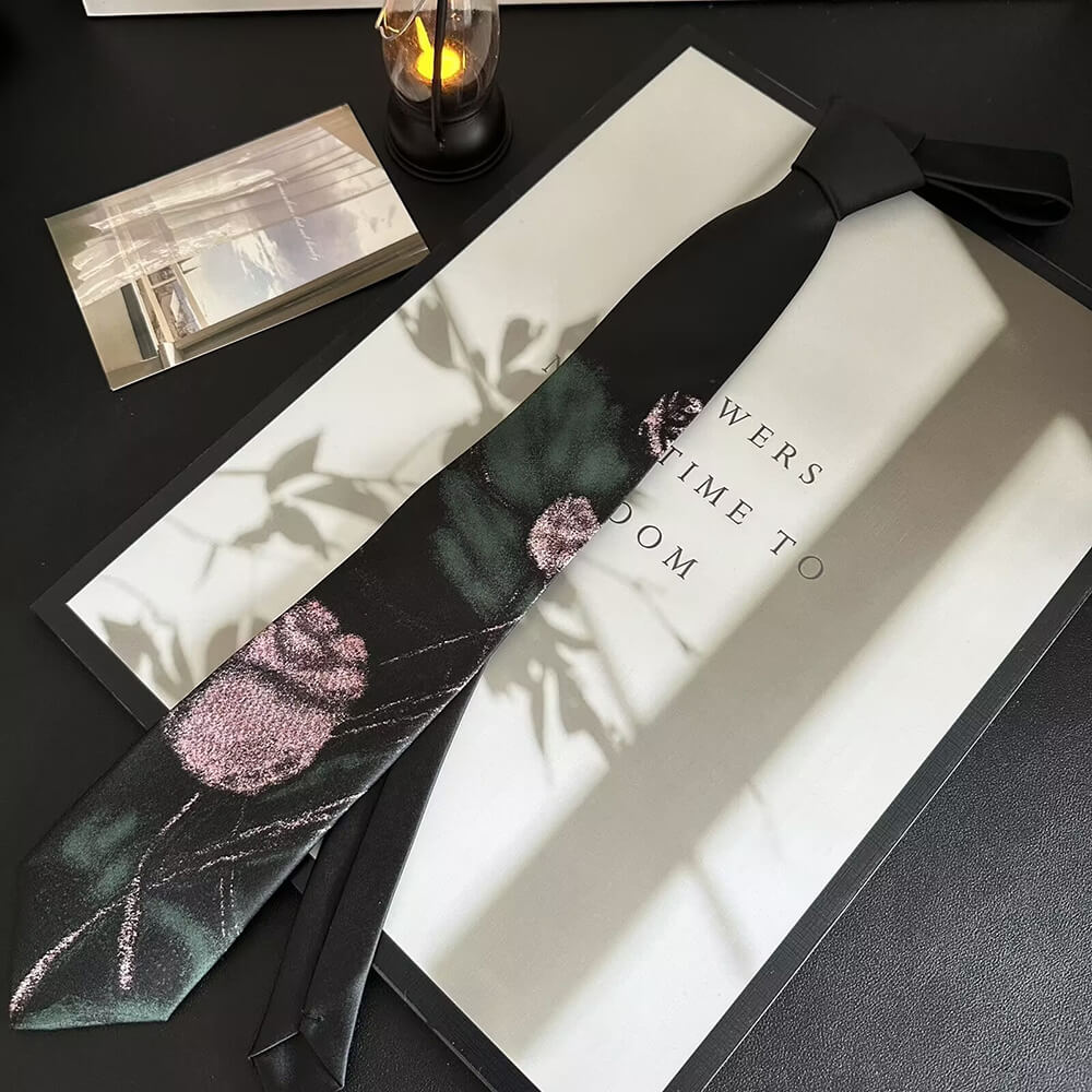 Y2k Plant Animal Print Hand-tied Tie