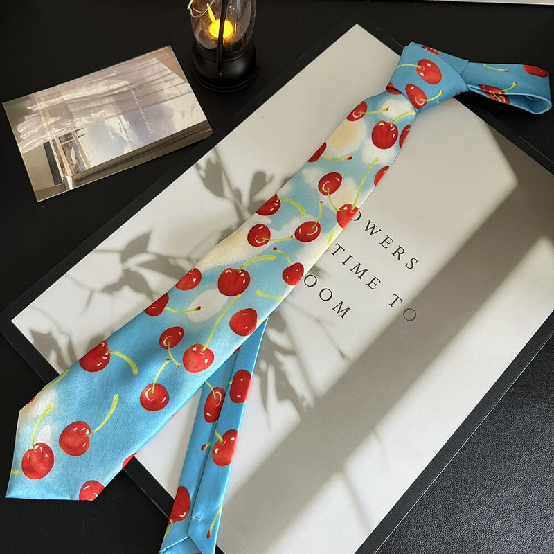Y2k Plant Animal Print Hand-tied Tie