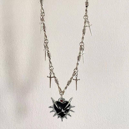 Y2k Love Sword Thorn Gothic Alloy Pendant