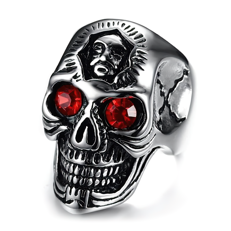 Zinc Alloy Gothic Skull Ring / Biker Punk Rock Antique Totem Skull / Alternative
